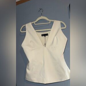 Zara White Sleeveless Blouse